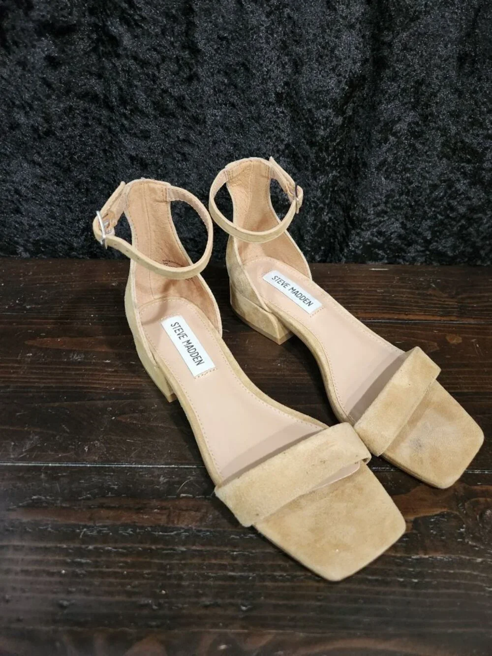 Steve Madden Nava Tan Leather Ankle Strap Block Heel Sandal/Sz. 5M - Picture 3 of 8